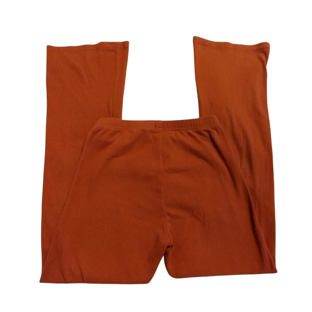 💚 2/$10 Old Navy Rust Ribbed Flare Pants Soft Comfy Stretch